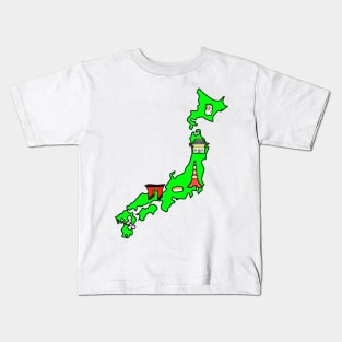 Japan Travel Map - Highlights Kids T-Shirt